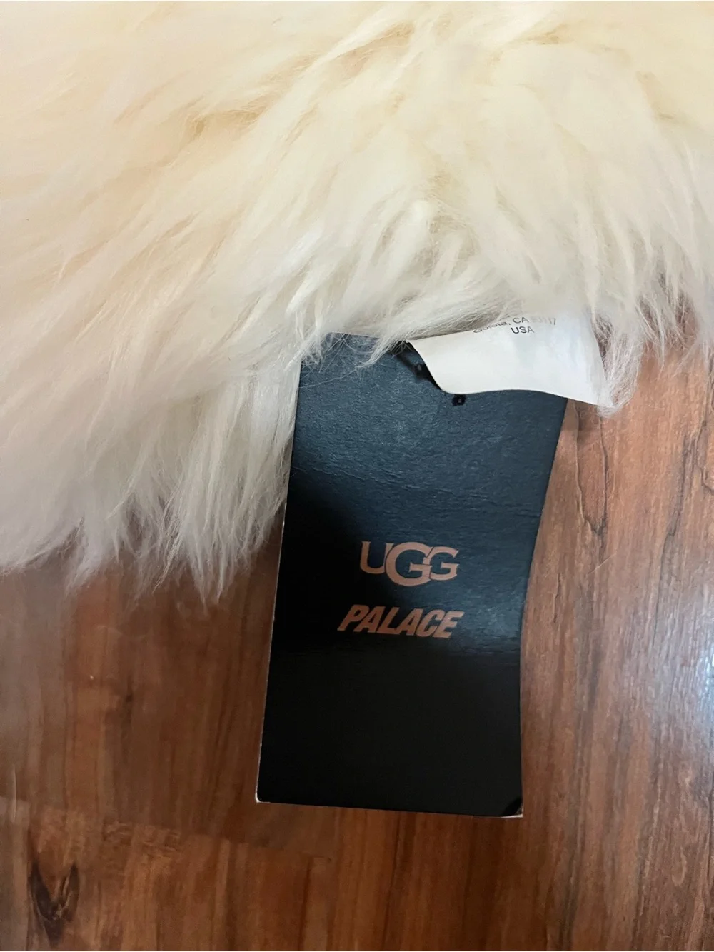 Palace x UGG Cream Sheepskin Fur Throw Rug